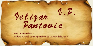 Velizar Pantović vizit kartica